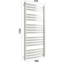 Calorifer pentru prosoape cu dimensiunile 1225 x 535 x 500 milimetri