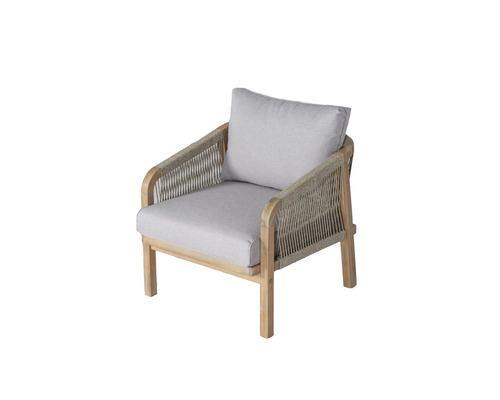 Scaun de grădină cu cadru din lemn și perne