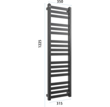 Radiator pentru prosoape, încălzire cu dimensiunile 1225 x 350 x 315 mm