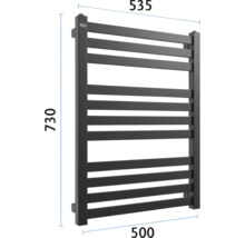 Calorifer pentru prosoape cu dimensiunile 730 x 535 x 500 milimetri