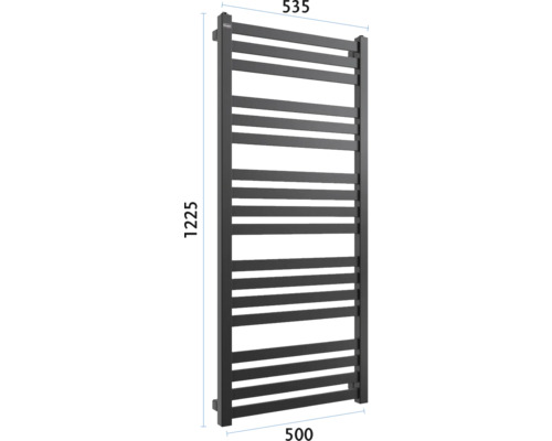 Radiator pentru prosoape cu dimensiunile 1225 x 535 x 500 mm