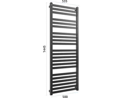 Radiator pentru prosoape cu dimensiunile 535 x 1445 x 500 milimetri