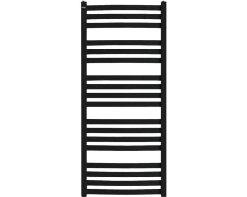 Radiator negru pentru prosoape cu țevi de încălzire orizontale