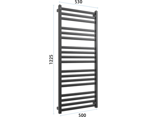 Calorifer pentru prosoape cu dimensiunile 1225 x 530 x 500 mm