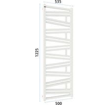 Radiator pentru prosoape cu dimensiunile 1225 x 535 x 500 milimetri