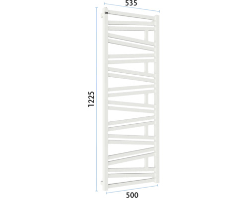 Radiator pentru prosoape cu dimensiunile 1225 x 535 x 500 milimetri