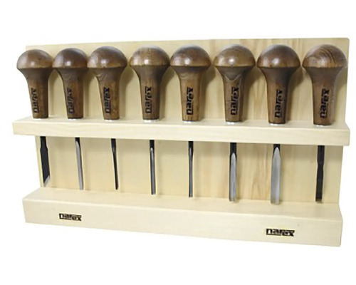 Set dălți Narex cu mânere din lemn și suport din lemn