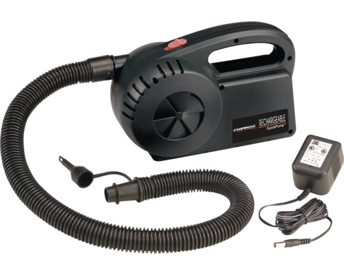 Logo Campingaz. Pompă rapidă reîncărcabilă cu furtun și adaptor