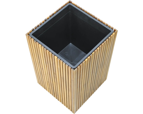 Ghiveci de flori din lemn cu inserție de plastic pentru grădină