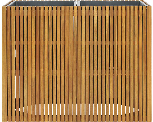 Jardinieră din lamele de lemn cu două inserții pentru plante