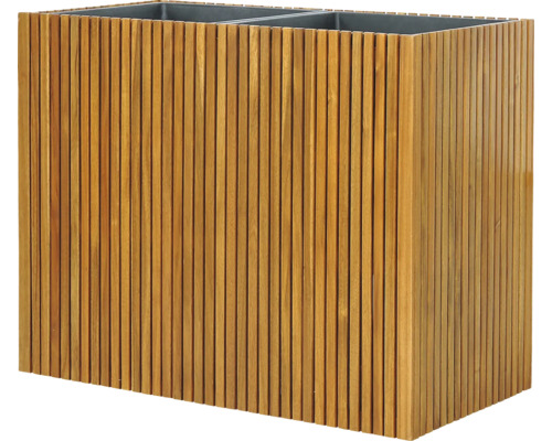 Jardinieră dreptunghiulară din lemn cu inserție