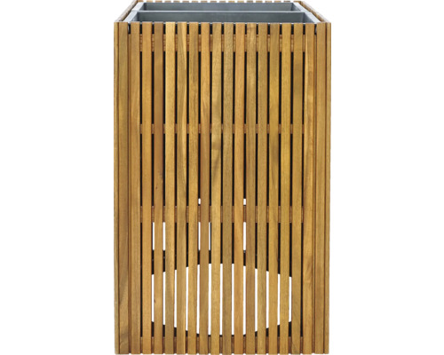 Jardinieră din lemn cu inserție metalică