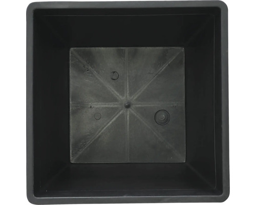 Ghiveci negru pătrat, vedere interioară.