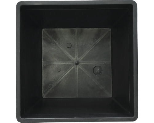 Ghiveci negru, pătrat, vedere de sus