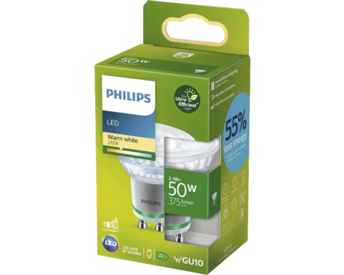 Bec LED Philips GU10 în ambalaj