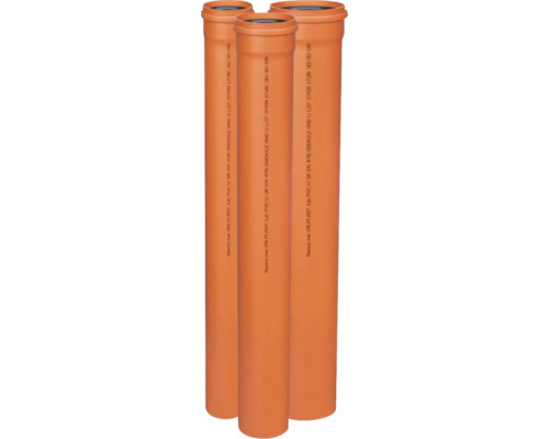 Trei conducte portocalii din plastic pentru ape uzate