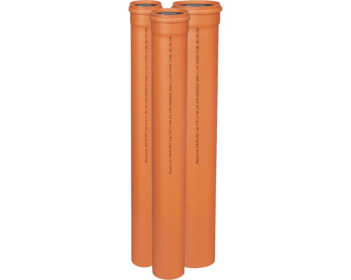 Trei țevi din plastic pentru construcții și instalații