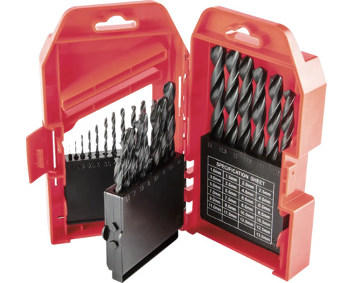 Set de burghie în cutie de plastic