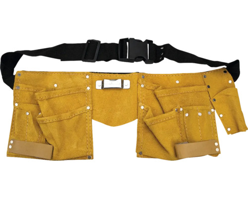 Curea de scule din piele cu buzunare multiple și curea neagră