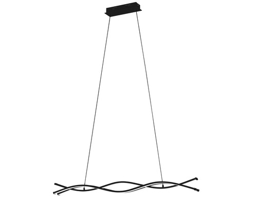 Lampă suspendată cu element de design negru ondulat
