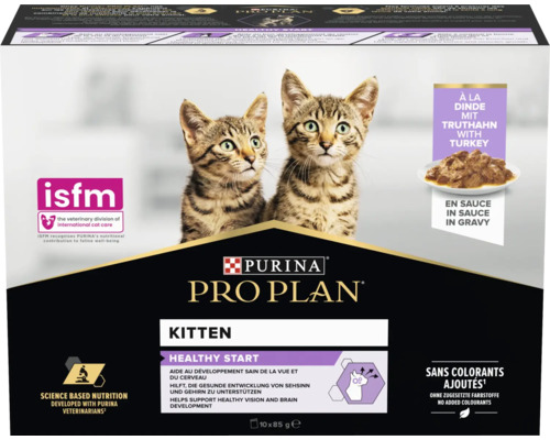 Hrană umedă pentru pisici PRO PLAN Healthy Start Junior cu curcan în sos 10x85 g Pachet de hrană pentru pisici Purina Pro Plan Kitten Healthy Start
