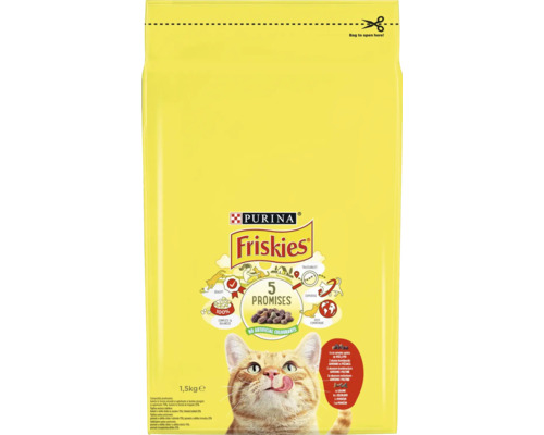 Hrană pentru pisici Friskies la un ambalaj de 1,5 kilograme