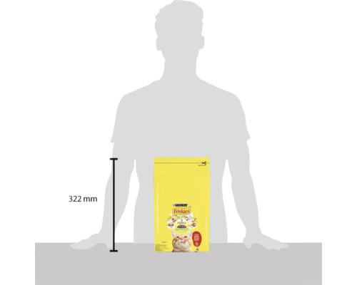 Hrană pentru pisici Friskies, pachet de 1 kilogram, dimensiuni 322 mm