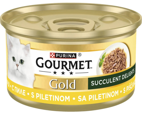 Hrană umedă pentru pisici PURINA Gourmet Gold Delicii Suculente cu pui 85 g