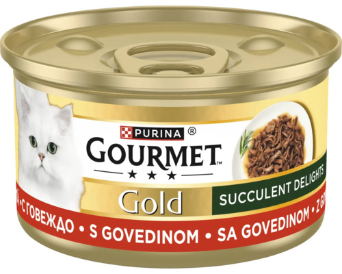 Hrană umedă pentru pisici PURINA Gourmet Gold Delicii Suculente cu vită 85 g