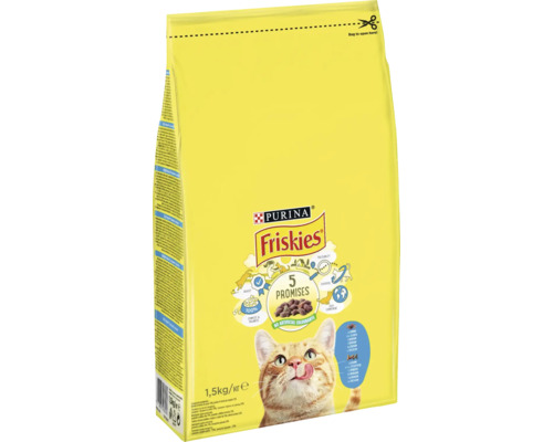 Hrană uscată pentru pisici PURINA Friskies Adult cu somon și legume 1,5 kg