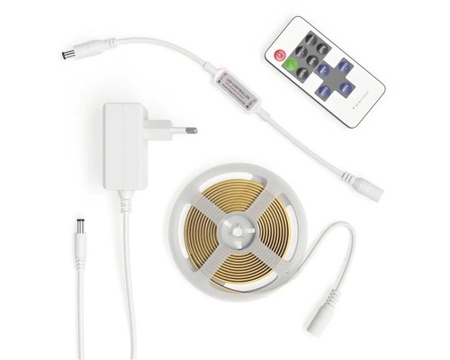 Set bandă LED cu adaptor de alimentare și telecomandă