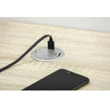 Masă cu trecere pentru cablu și smartphone
