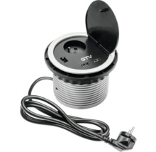 Priza incastrabilă GTV cu porturi USB și cablu de alimentare