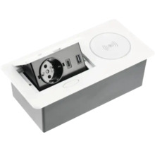 Priza încorporabilă cu porturi USB și funcție de încărcare wireless