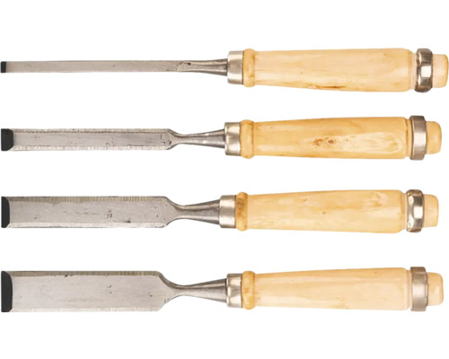 Set de patru dălți cu mânere din lemn