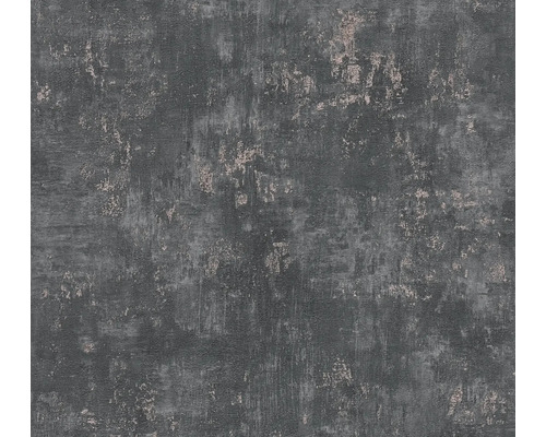 Tapet vlies 39670-3 aspect de beton negru-cupru 10,05x0,53 m Tapet cu structură de tencuială pentru designul pereților