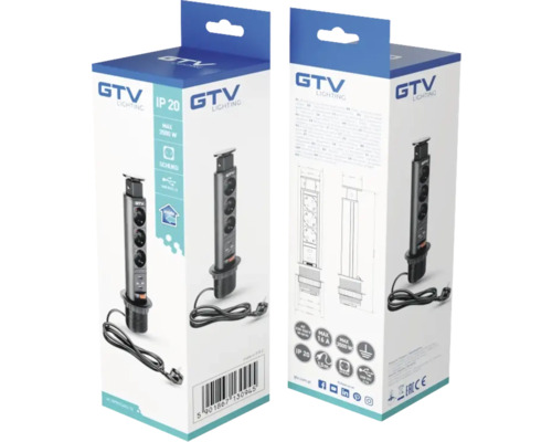 Element priză GTV Lighting pentru montaj în blat, ambalat