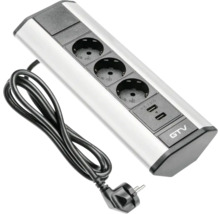 Bloc de prize cu trei prize și două porturi USB
