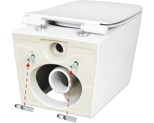 Vas WC suspendat cu spălare adâncă și material de fixare