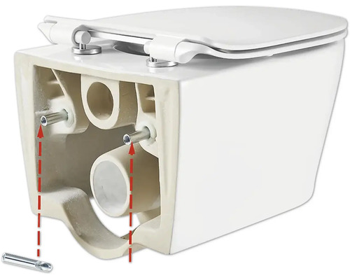 WC suspendat cu spălare profundă și fixare