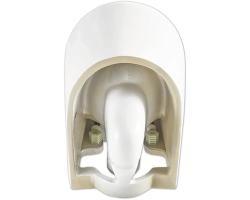 Partea inferioară a toaletei albe