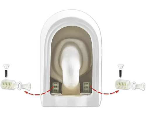 Vedere într-un pisoar cu sitele și șuruburile aferente