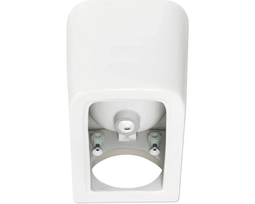 Vedere detaliată a unui rezervor de toaletă alb