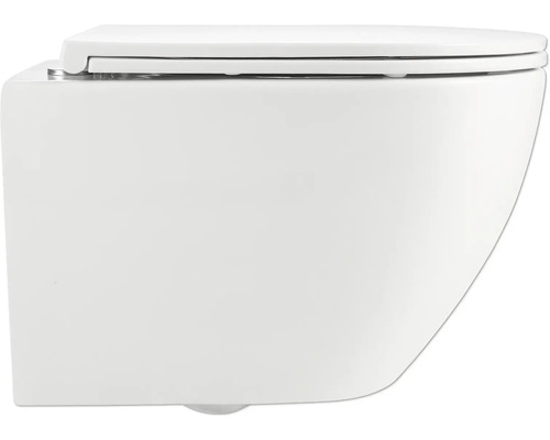 Vas WC suspendat cu margine de spălare închisă și capac WC
