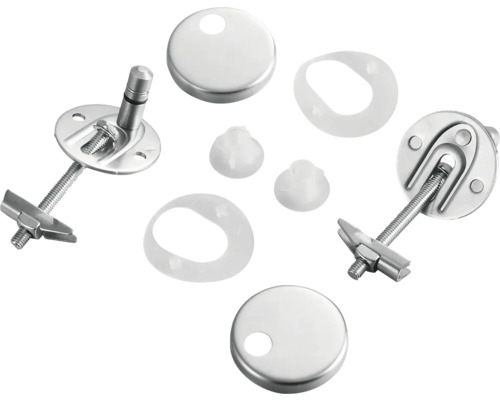 Set de fixare pentru scaunul de toaletă cu șuruburi și capace