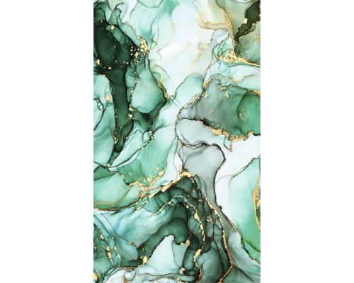 Tapet vlies Novamur Mona 81681 verde 2,7x1,59 m Decor de perete abstract cu model de marmură