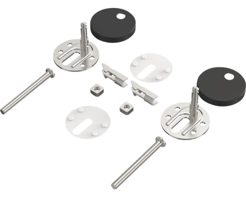 Set de fixare pentru scaune de toaletă cu șuruburi, piulițe și șaibe
