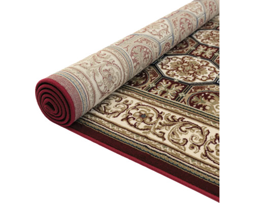 Covor rulat cu bordură și ornamente