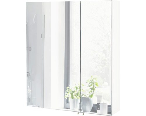 Dulap cu oglindă cu două uși pentru baie