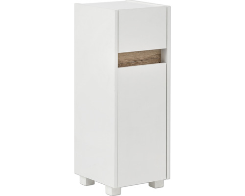 Dulap de baie alb cu element din lemn